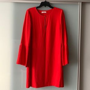 Bell Sleeve Coral Dress